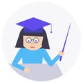 Vector teacher icon in flat design.